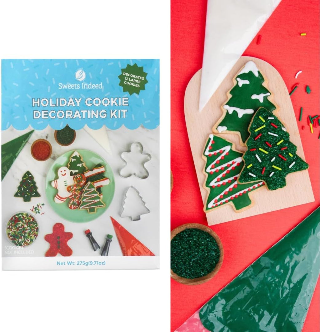 Sweets Indeed Frosting Kit plus Sprinkles Frosting Tubes nozzles 11.71 ounces Perfect for baking and cookie decoarting (Xmas Decorating Kit)