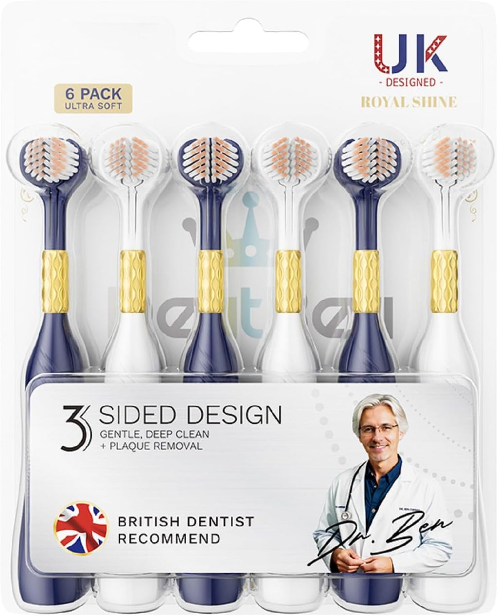 FOTN British 3 Sided Toothbrush Adult Soft Bristle Big Head Home Gum Protection deep Cleaning Teeth Tongue Coating 2025 Latest Model