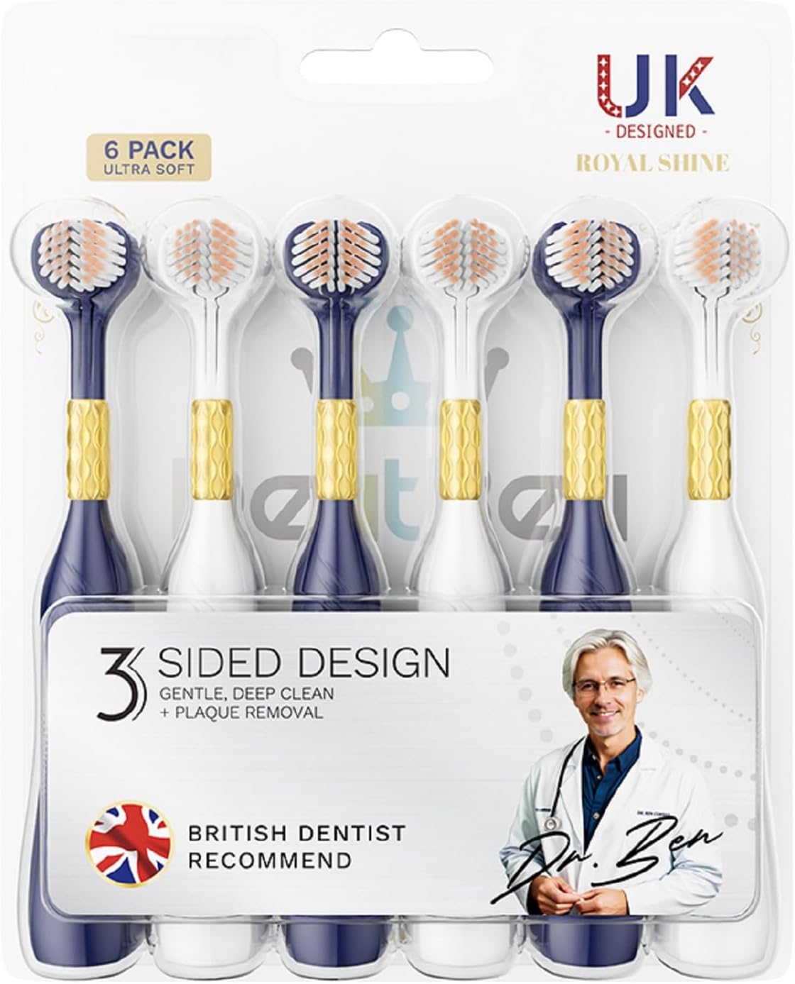 FOTN British 3 Sided Toothbrush Adult Soft Bristle Big Head Home Gum Protection deep Cleaning Teeth Tongue Coating 2025 Latest Model