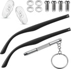 Universal Glasses Arm Replacement Kit, Includes Eyeglasses Legs, Screws, Screwdriver, Washers, Nose Pads for Sunglasses, Reading Glasses Repair