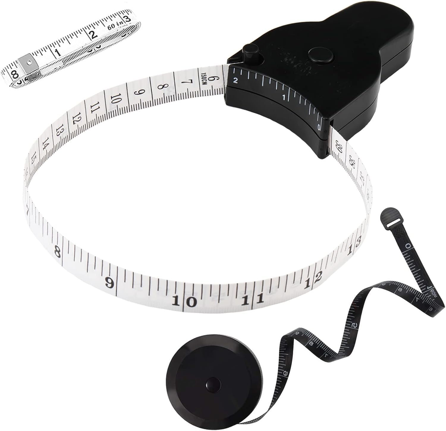 3PCS Body Measure Tape 60 inch (150cm), Automatic Telescopic Fat Measure for Body Measurement & Weight Loss to Track Weight Loss Muscle Gain by One Hand