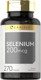 Carlyle Selenium Supplement 200mcg | 270 Tablet Capsules | Vegetarian, Non-GMO, Gluten Free