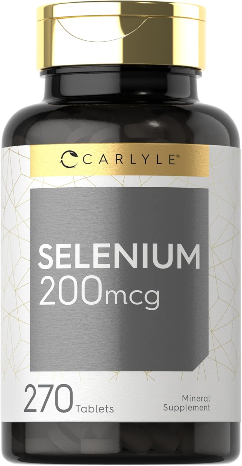 Carlyle Selenium Supplement 200mcg | 270 Tablet Capsules | Vegetarian, Non-GMO, Gluten Free