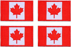 4 PCS Canada Flag Embroidered Patch Iron on Applique Canadian Maple Leaf Tactical Badge National Emblem Sew on Patches for Clothes Jeans Hats Helmets Uniforms Vests Biker Armband