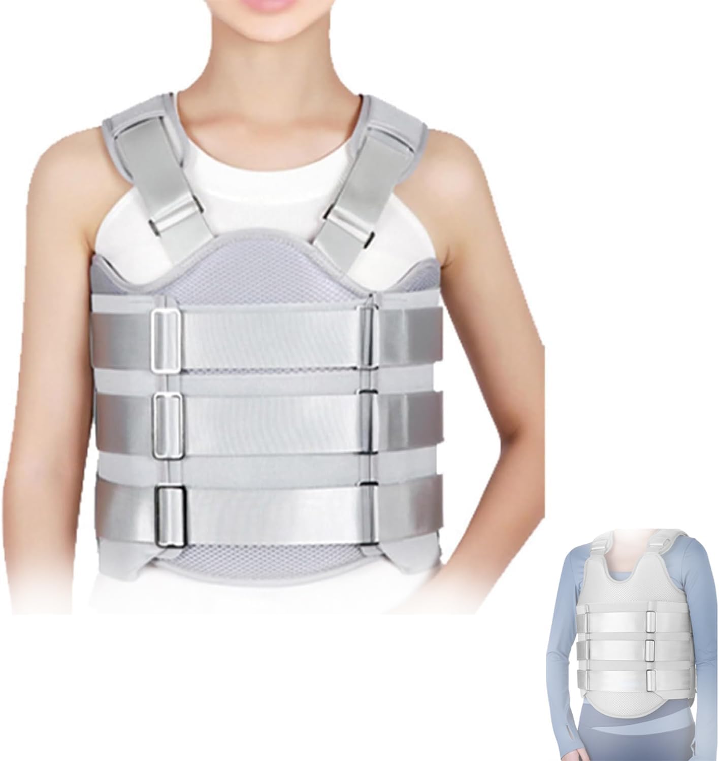 COYEUX Thoracolumbar Fixed Brace, Adjustable Inflatable Thoracolumbar Fixed Back Spinal Brace for Kyphosis, Mild Scoliosis and Post Surgery Support