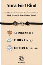 Protection Bracelet, AuraKnots Crystal Bracelets, 3-Pack for Wealth, Emotional Healing & Protection, Adjustable Hand-Knotted Bracelets with Natural Gemstones for Women & Men
