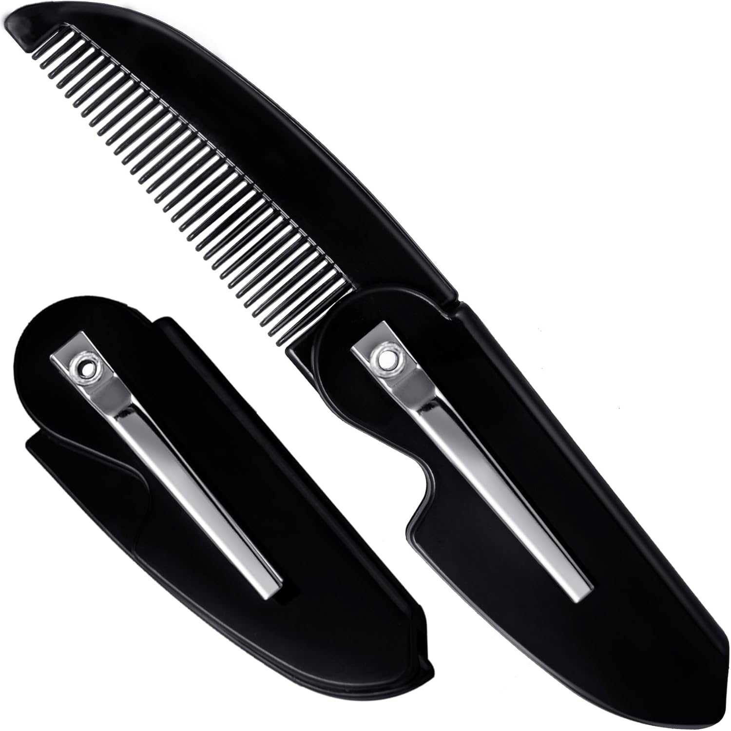 Folding Mustache Comb for Men, Portable Plastic Pocket Moustache Comb, Fine Teeth Beard Straightener Grooming Styling Hair for Men (1 Pcs)