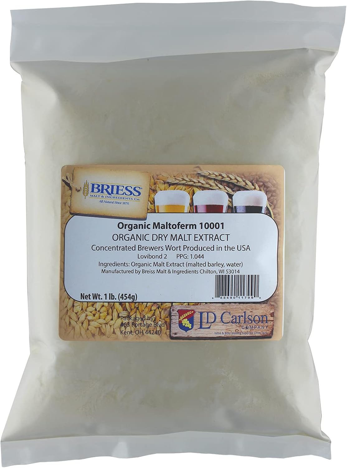 Organic Light Dried Malt Extract DME - Maltoferm 10001-1 Lb