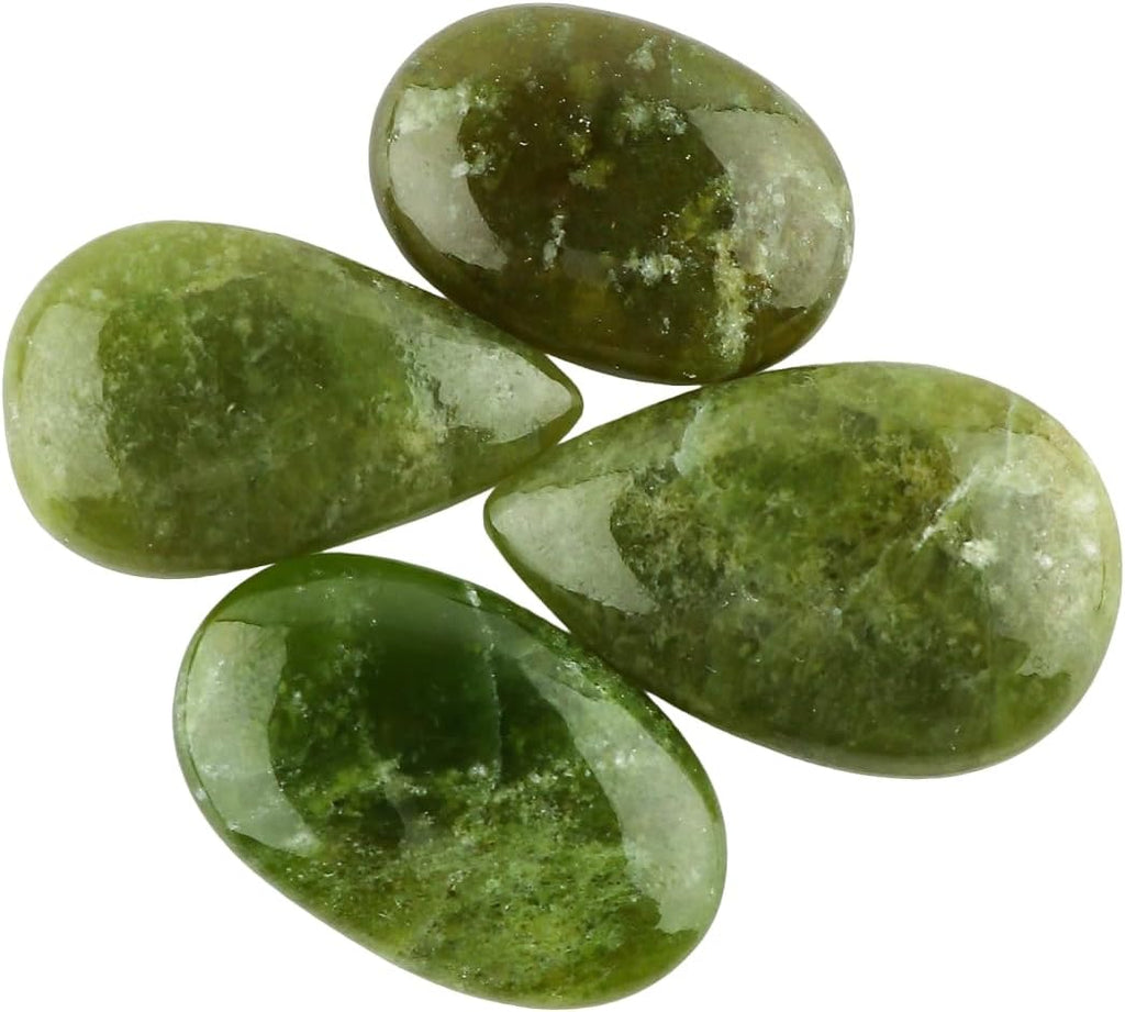 CRYSTALIS Wholesale 4pcs Natural Vessonite OR Vesuvianite Loose Gemstone Bulk Cabochons Jewelry Making Supply, Chakra Healing Polished Stones, Wire Wrapping, DIY, Gem Collection