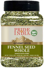 Pride of India – Fennel Seed Whole – Gourmet Spice – Fresh & Aromatic – Mouth Freshener – GMO/Gluten Free – Flavoring for bakes, meat & more – Easy to Use – 7 oz. Medium Dual Sifter Jar