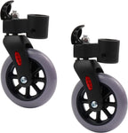 Wealrti 2 Pcs 4 Inch Grey Front Wheels Replacement with Front Fork Drive Solid Wheelchair Front Castor Wheelchair Rollers