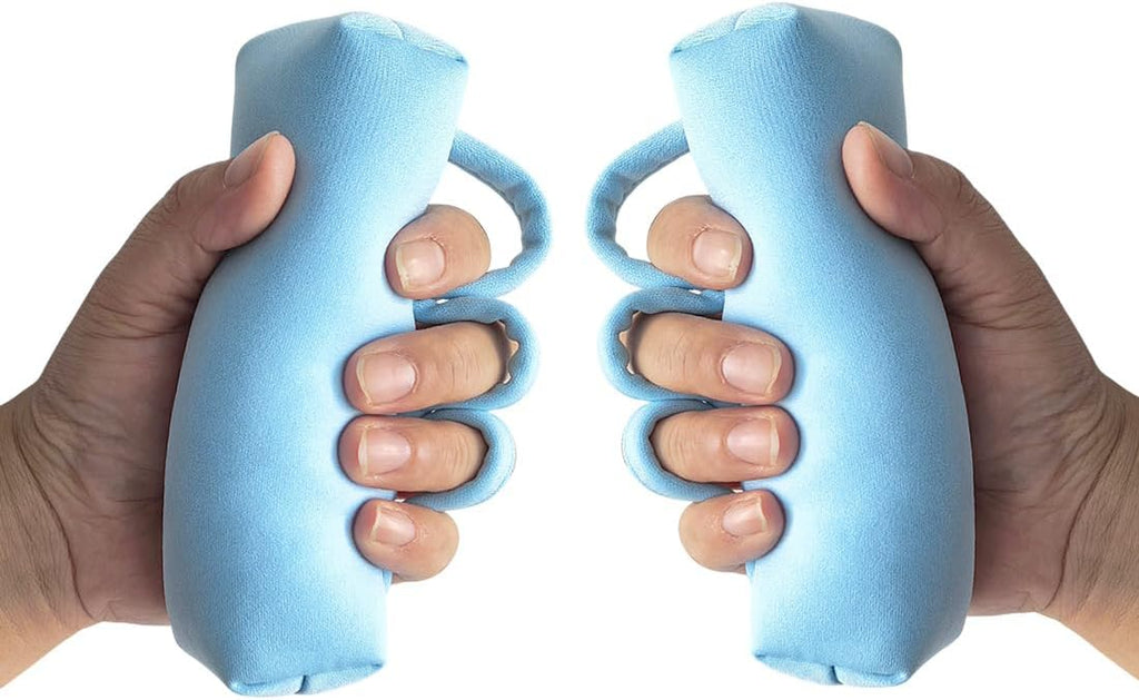 Palm Grip Protector, Hand Contracture Cushion with Finger Separator, (2 Pack) Finger Therapy and Hand Exercisers for Stroke, Arthritis, Parkinson Dementia