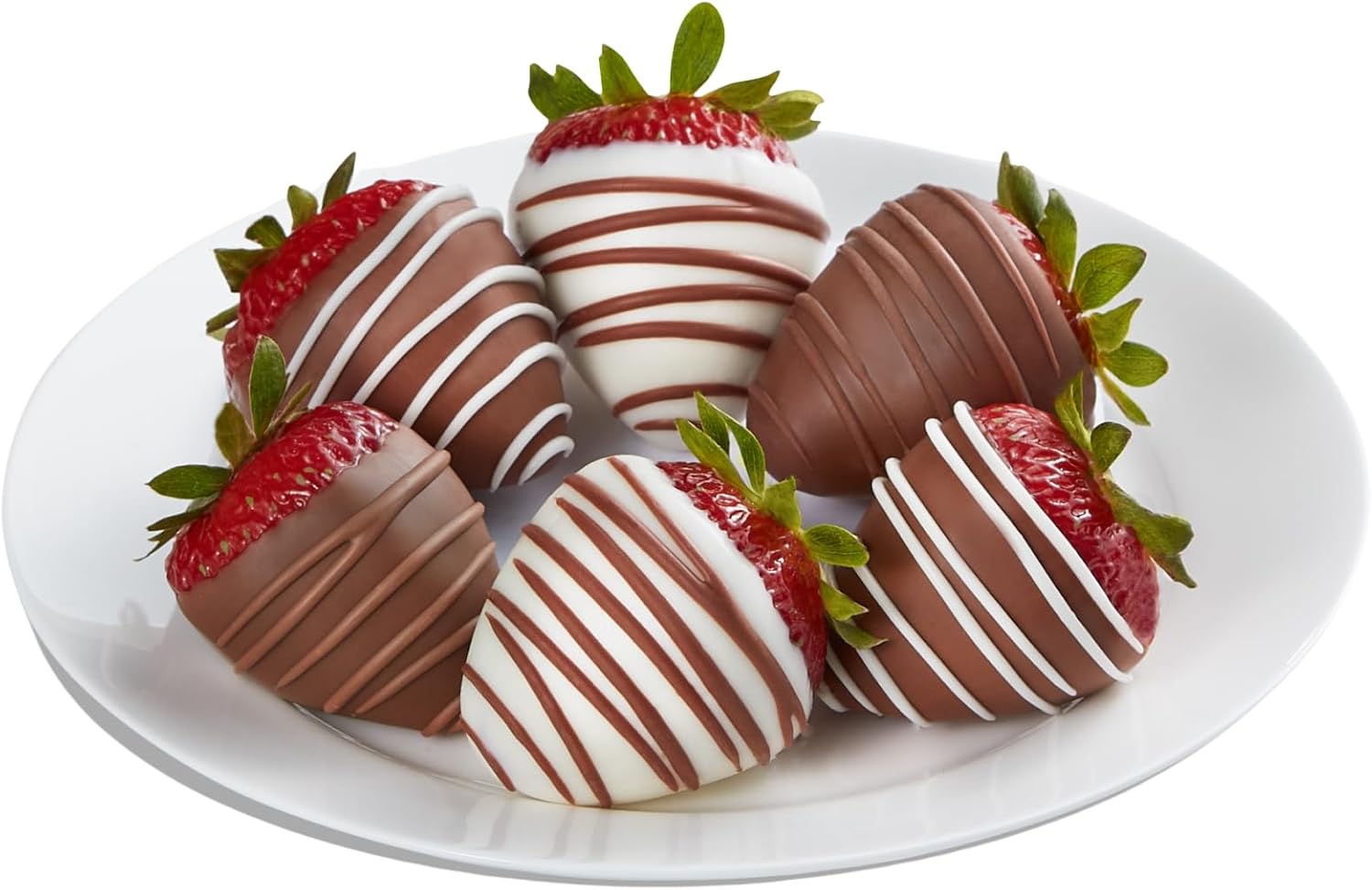 Shari’s Berries Gourmet Drizzled Strawberries | Chocolate Covered Strawberry Gift Box | Ideal for Mother's Day, Anniversary, Birthdays, Congratulations, or Saying Thank You (Half Dozen, 6 Berries)