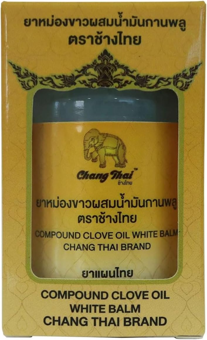 Chang Thai White Ointment Herbal Balm Massage Muscle Temporary Relief 50g