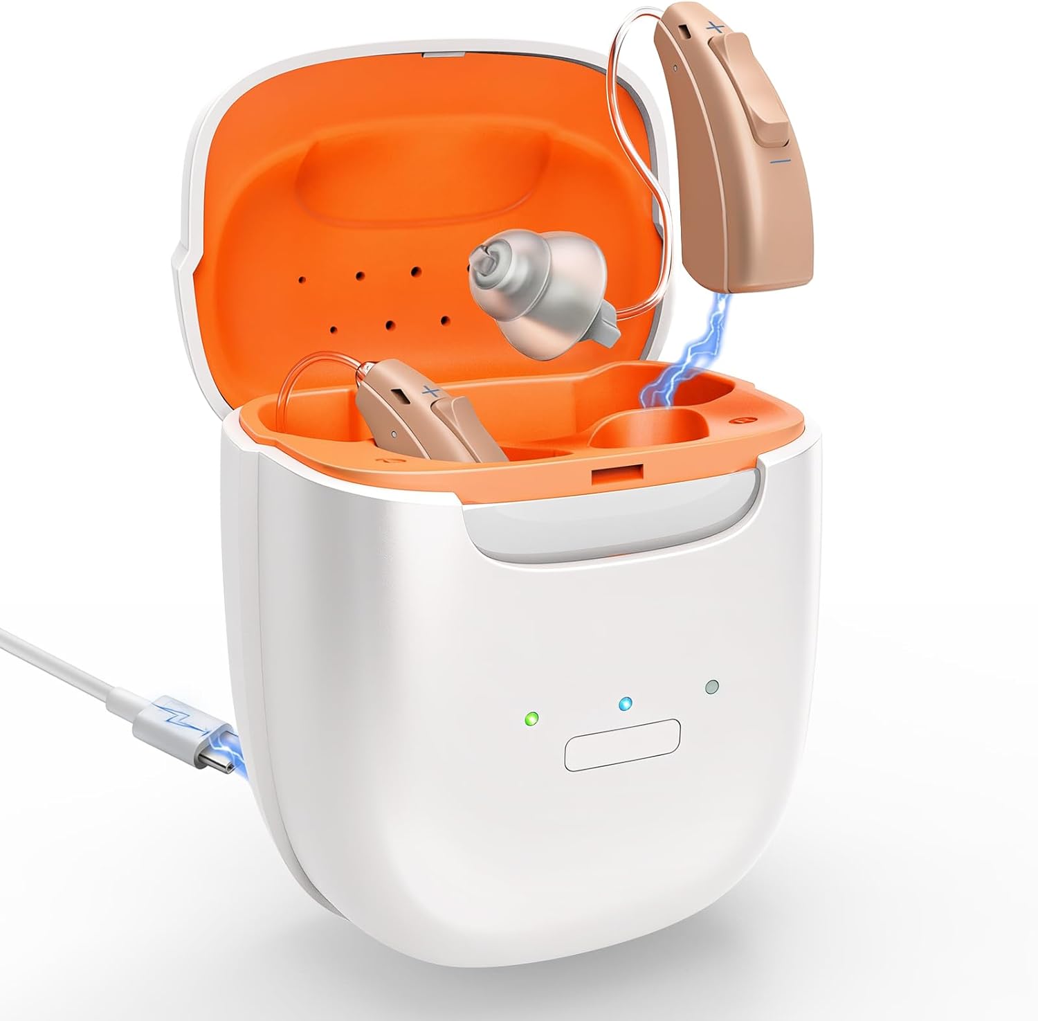 Rechargeable Hearing Aids for Seniors Moderate Severe Hearing Loss, 16-Channel Digital OTC Hearing Aid with Noise Reduction 3 Modes 8 Volume Control Auto-On/Off/Memory Long-Lasting Battery