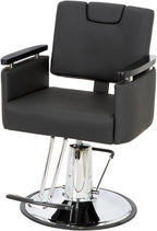 Buy-Rite Carlton Reclining All-Purpose Salon Chair, Professional Hydraulic Styling Chair for Hair, Barber, Shampoo, Threading, Waxing, Adjustable Headrest, 550 lb Lift, Black, YLG-166