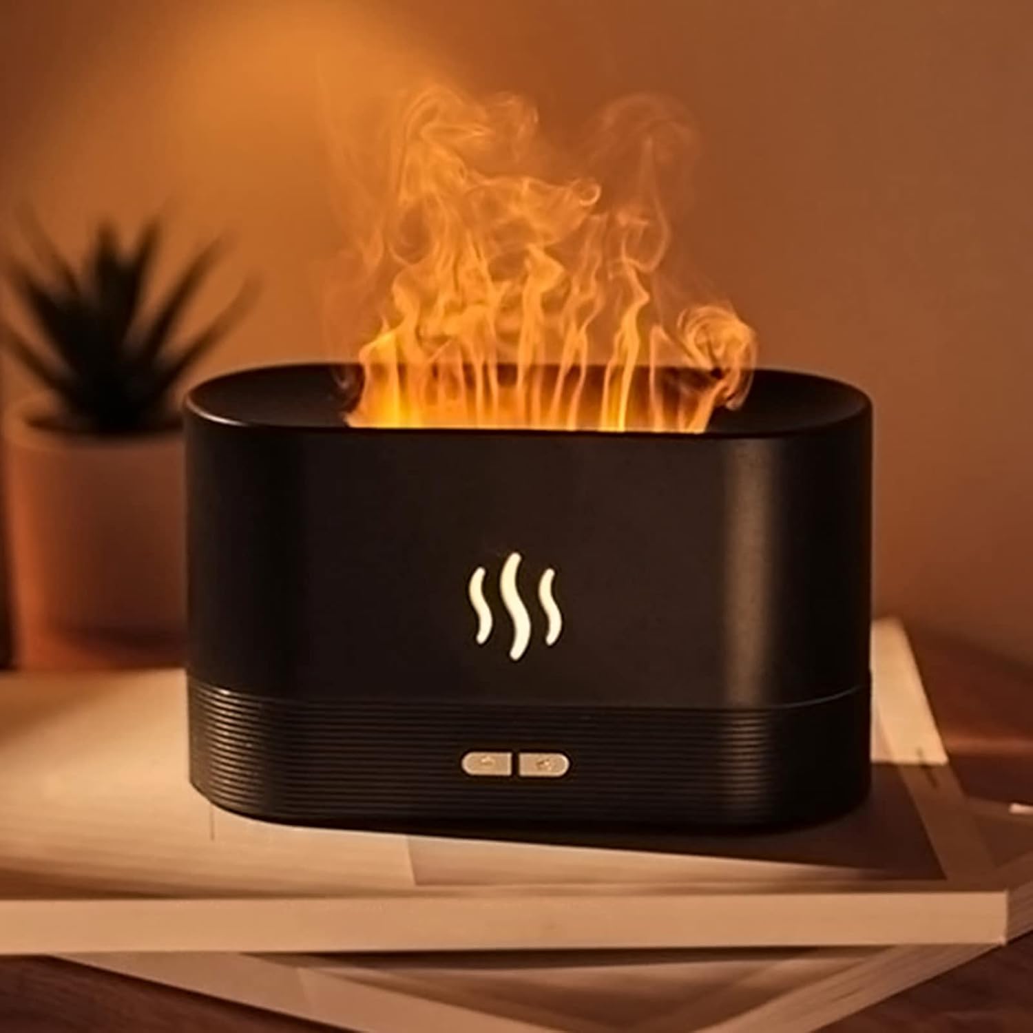 ZWMBYN Flame Air Diffuser Aromatherapy Air Humidifier, 180ml Cool Mist Mini Humidifier Desktop Air Aroma Diffuser, Auto-Off Safety Switch Noiseless Aroma Diffuser for Home Office