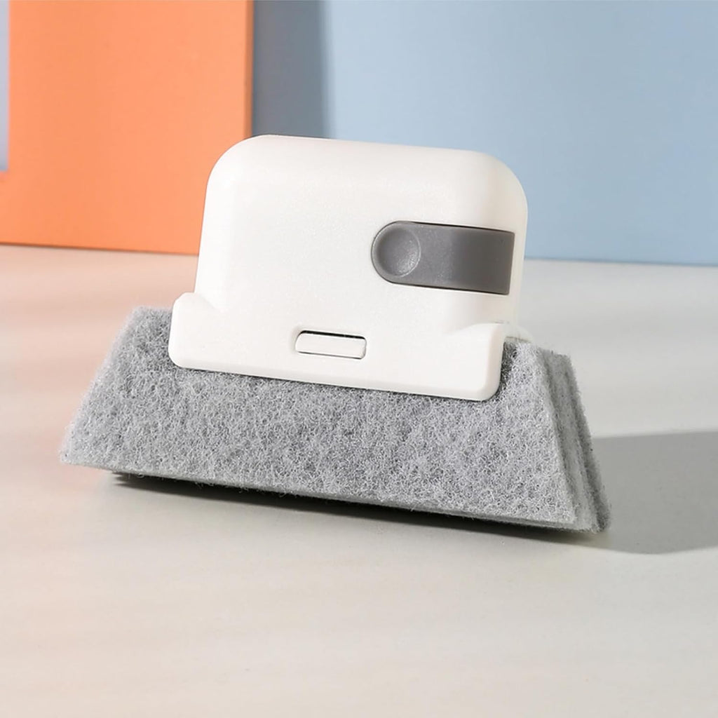 2 Pcs Window Track Cleaning Tool Sliding Door Track Cleaner Window Sill Groove Countertop Cleaning Brush Crevice Tool(White)
