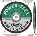 50 Pack - Cut Off Wheels 4 1/2 Inch x 1/16 Inch x 7/8 Inch - for Cutting All Steel and Ferrous Metals.
