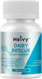 Heivy Pure Lactase Enzyme 9000 FCC Dairy Relief Fast Acting Supplement, Lactose Intolerance Pills 90 Count (Pack of 1)