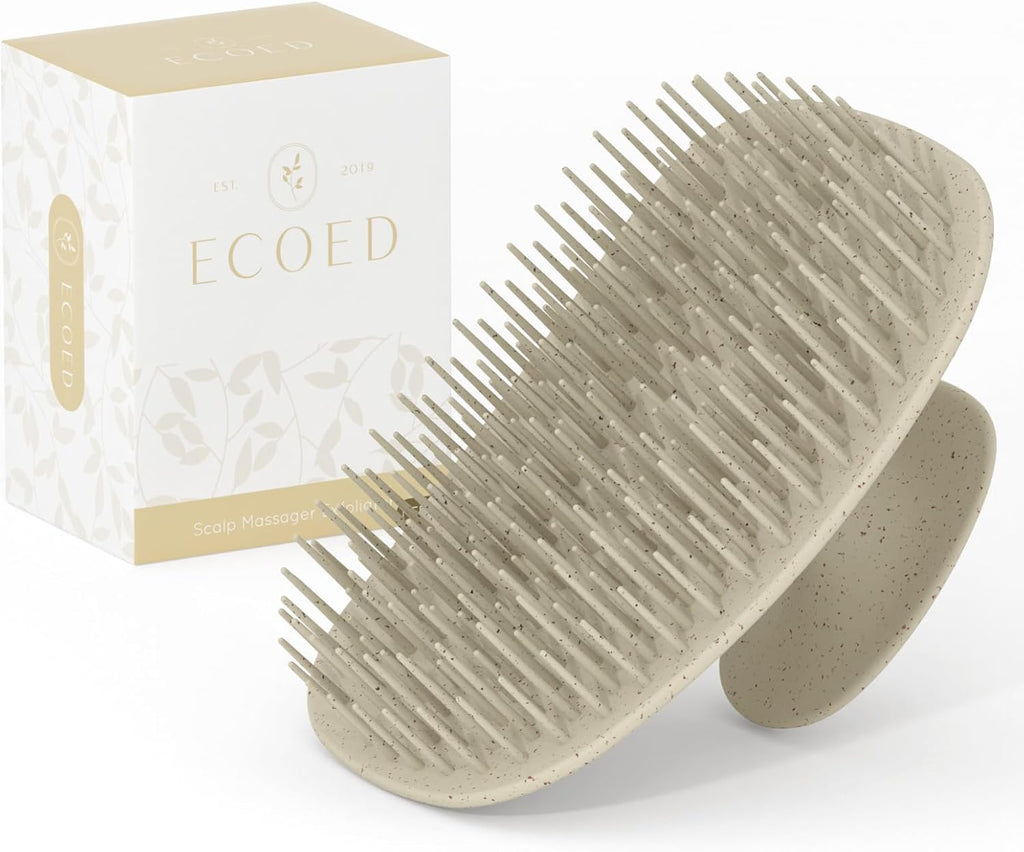 ecoed Scalp Massager Shampoo Brush,Scalp Scrubber for Dandruff Removal, Scalp Care Hair Brush Wet & Dry detangler for Men and Women. (Grey, 1pc- Soft for Short & Medium Hair)