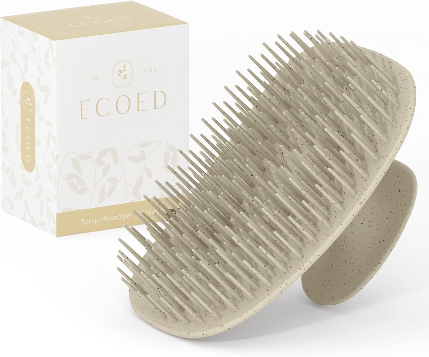 ecoed Scalp Massager Shampoo Brush,Scalp Scrubber for Dandruff Removal, Scalp Care Hair Brush Wet & Dry detangler for Men and Women. (Grey, 1pc- Soft for Short & Medium Hair)
