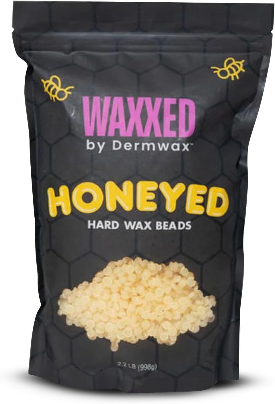 WAXXED Honeyed Hard Wax Beads 2.2LB – Fast Melt Low Temp Wax for Hair Removal – Golden Gel Wax Beads with Smooth Application & Clean Removal – Gentle for Sensitive Skin – Professional Salon & Home Use