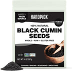 HANDPICK Black Cumin Seed (14oz) Pure Nigella Seeds - No Salt or Preservatives, Non GMO | Indian Black Whole Cumin | Gluten Free, Aromatic & Farm Fresh Kalonji | Resealable Zip Lock Pouch