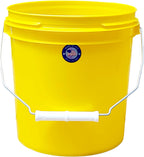 1 Gallon Bucket Pail with Handle Food Grade Safe BPA Free Polyethylene HDPE Plastic Storage Container Thickened 65Mil All Purpose Heavy Duty Premium Quality Buckets FDA Compliant (Yellow)