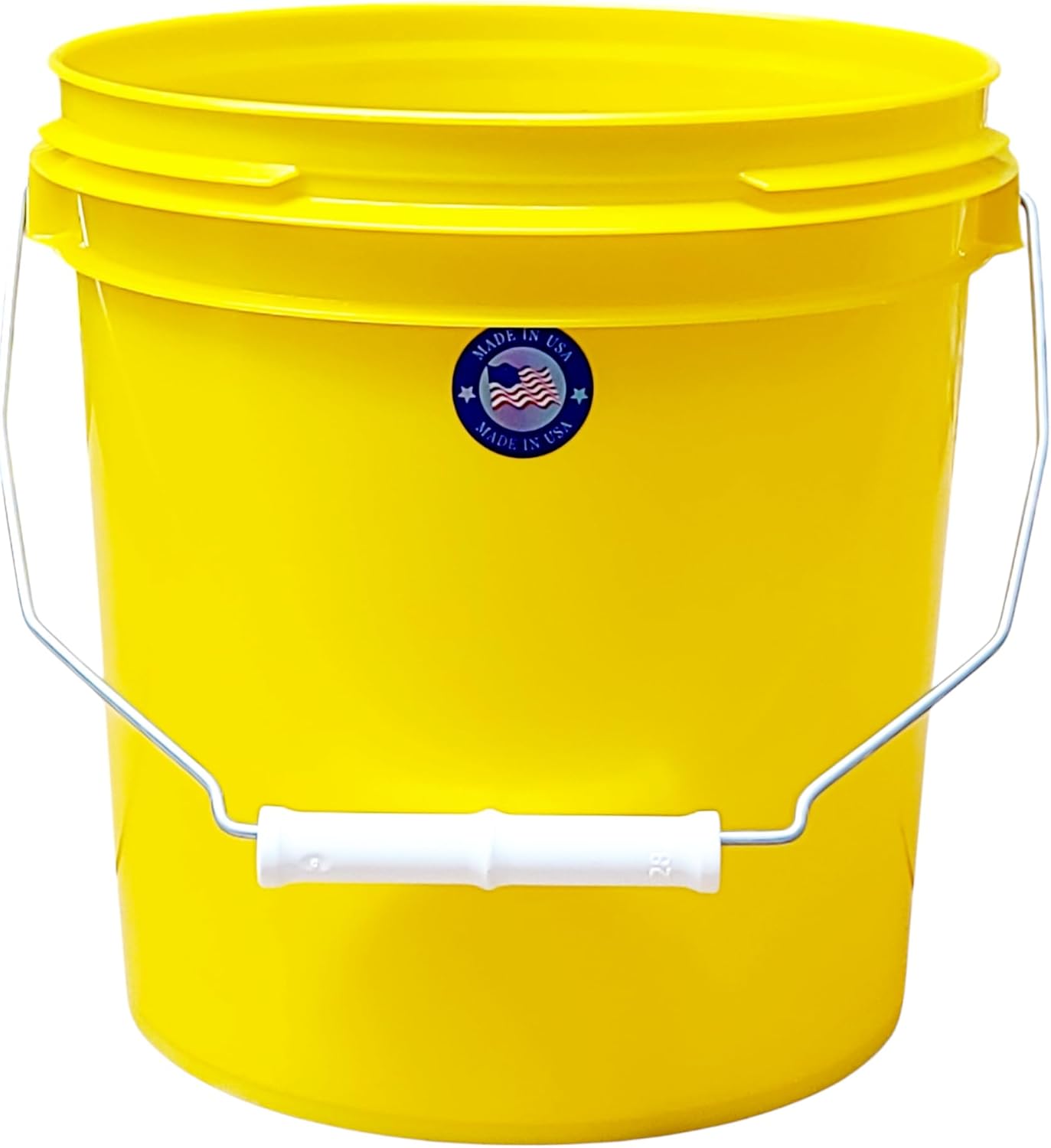 1 Gallon Bucket Pail with Handle Food Grade Safe BPA Free Polyethylene HDPE Plastic Storage Container Thickened 65Mil All Purpose Heavy Duty Premium Quality Buckets FDA Compliant (Yellow)