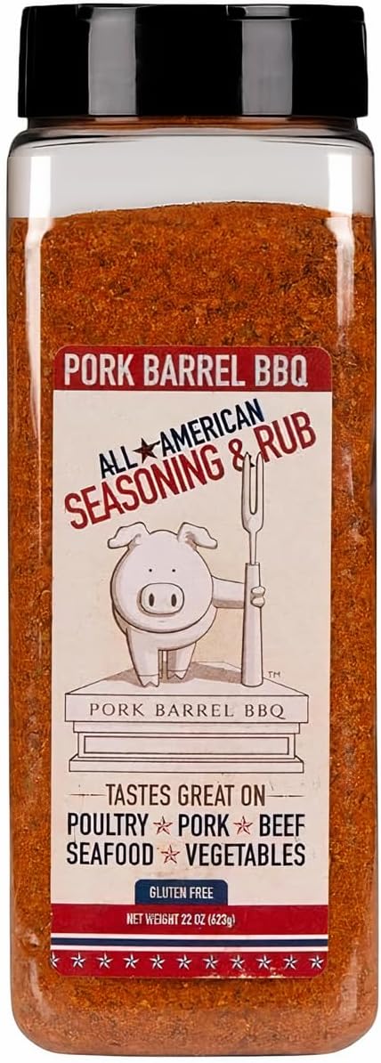 Pork Barrel BBQ All-Purpose BBQ Seasoning & Rub | Sugar-Free, Gluten-Free, MSG-Free | All American BBQ Seasoning for Chicken, Beef & Pork – 22oz Jar