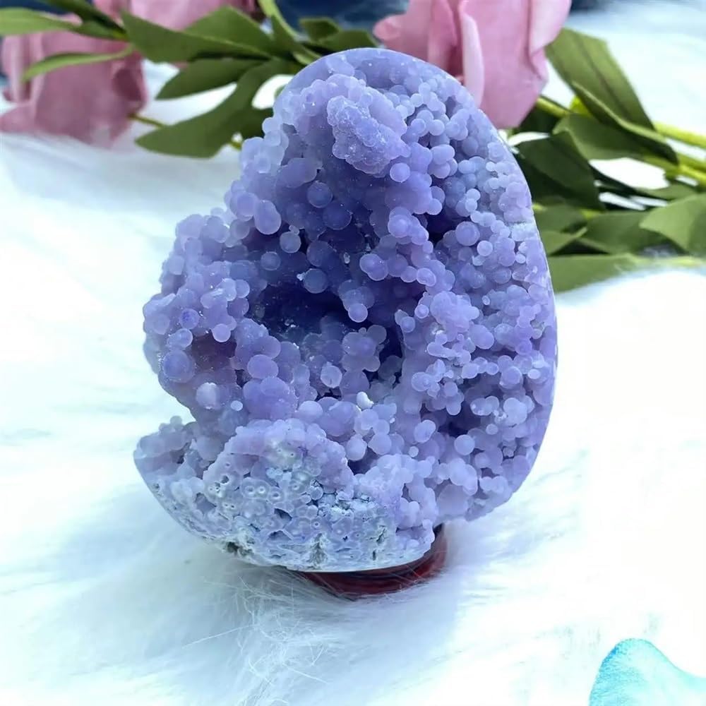 Grape Agate Egg Crystal Egg Room Decoration Home Decoration Aquarium Home Decor(Size:300-350g)