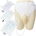 External Catheter for Men,Urine Collection Bag,Portable Reusable Wearable Soft Latex Urinals Drainage Systems with External 3 Catheter Bags,Lengthen the Catheters/Large Diameter
