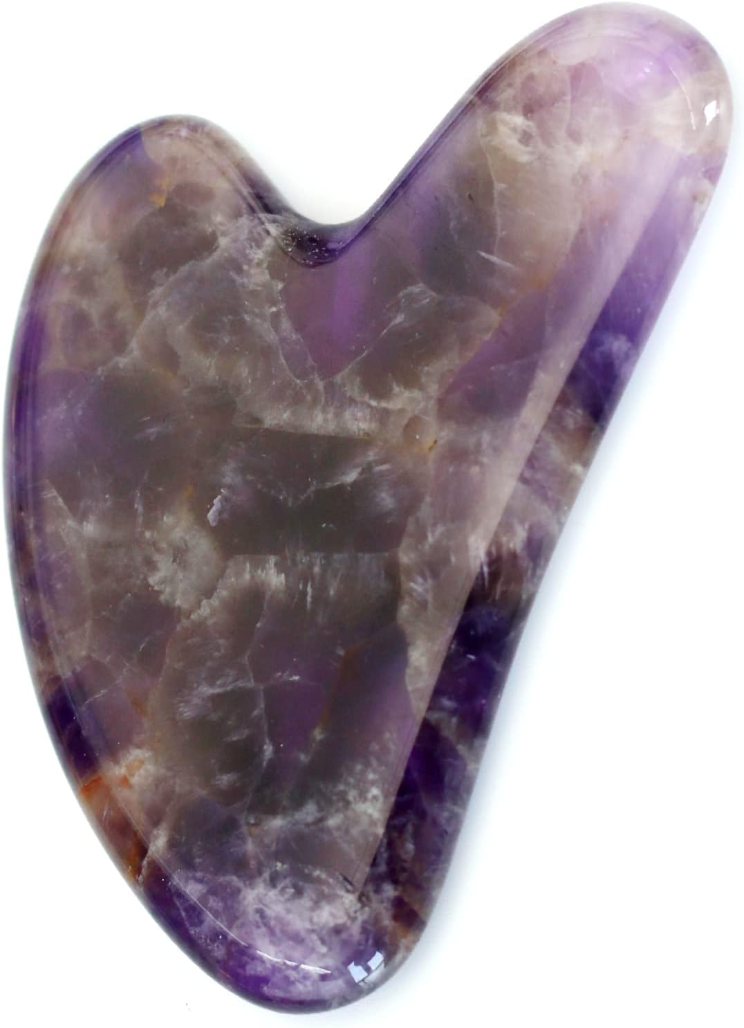 HOTACE Natural Amethyst Facial Jade Guasha Massager Face Guache Scraper Neck Body Relaxation Slimming Gua Sha Board Beauty Thin Lift Skin Care Tools-Purple