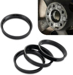 Pack-4 Car Wheel Hub Center Ring, 2.87" OD 2.36" ID Plastic Dust and Rust Adapter Ring, and Anti-Vibration Reducing Shaft Collar, Compatible with Specific Models (Black)