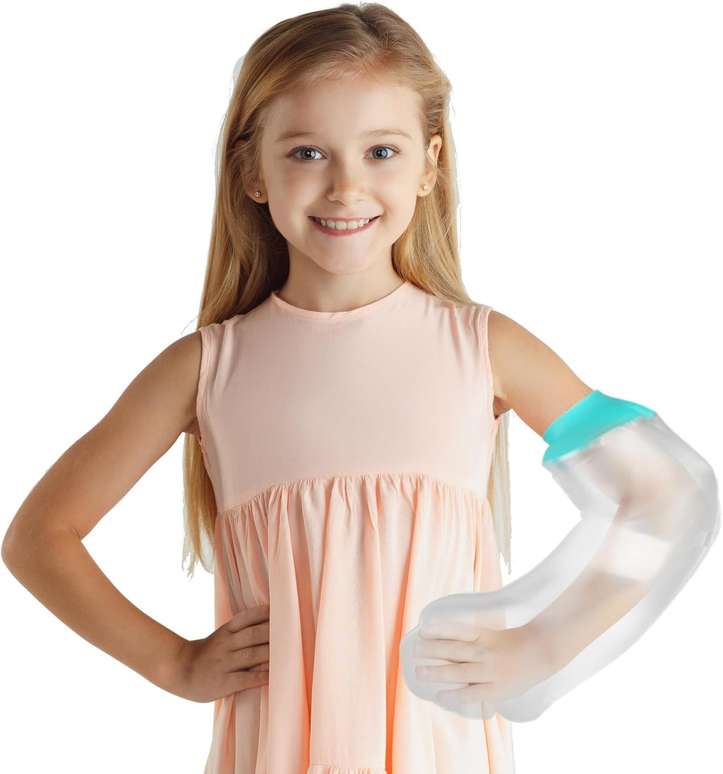 Waterproof Cast Covers for Shower Arm Kids, Water Proof Plastic Sleeves to Cover Arms After Surgery/Wound/Fracture/Bandage/Broken Hand/Finger, Sleeve Protector Bag Kid/Toddler Showering Child in Bath