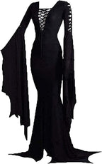 NANAMEEI Halloween Costumes for Women Black Gothic Dress Witch Dress for Halloween Carnival Party