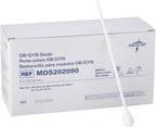 Medline OB/GYN Non-Sterile Swabs with Rayon Tip, Plastic Shaft, 8", Ideal for Medical Examinations, Box of 100