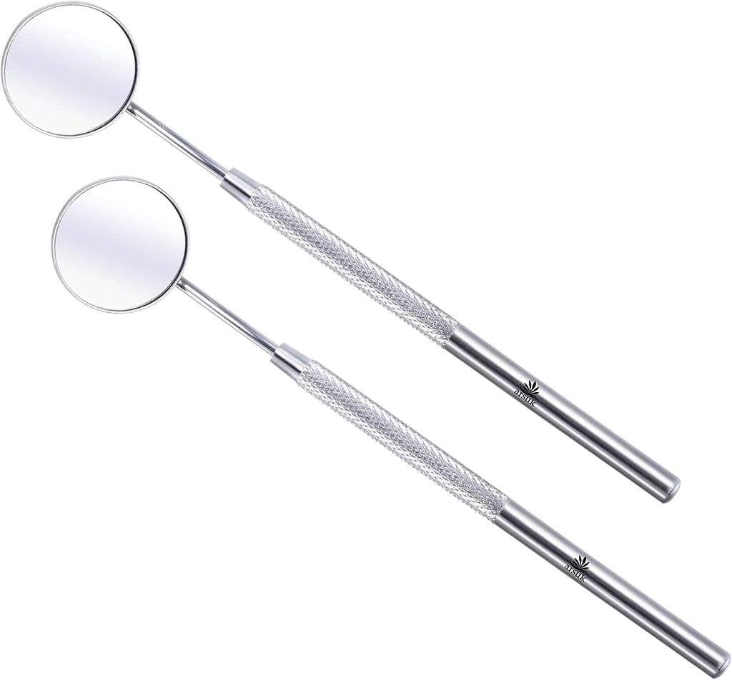 ARSUK Dental Mirror with Stainless Steel Handle 6.5" – Professional Dentist Mirror for Inside Mouth for Oral Inspection & Teeth Cleaning, Eyelash Extensions, Reusable Dental Tool for Personal Care