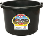 Little Giant® Plastic Animal Feed Bucket | Round Plastic Feed Bucket with Metal Handle | Made in USA | 5 Quarts (1, Black)
