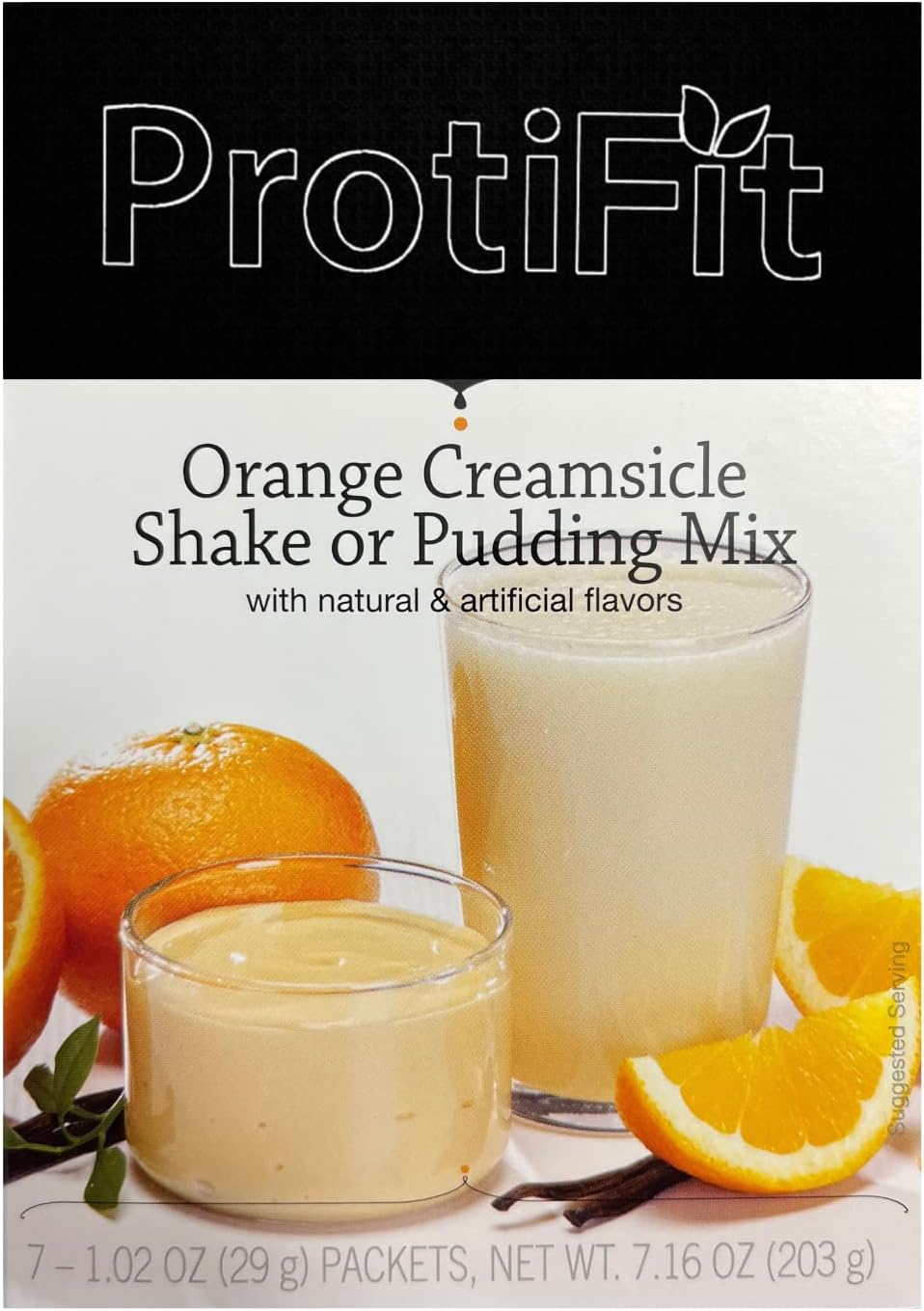 PROTIFIT - High Protein Pudding/Shake Mix, 15g Protein, Low Calorie, Low Fat, Low Carb, Aspartame Free, Idea Protein Compatible, Meal Replacement, 7 Servings Per Box (Orange Creamsicle)