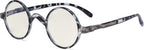 Eyekepper Round Blue Light Filter Glasses Women Men - Blocking UV Ray Anti Screen Glare Computer Readers - Black/White/Tortoise +3.50
