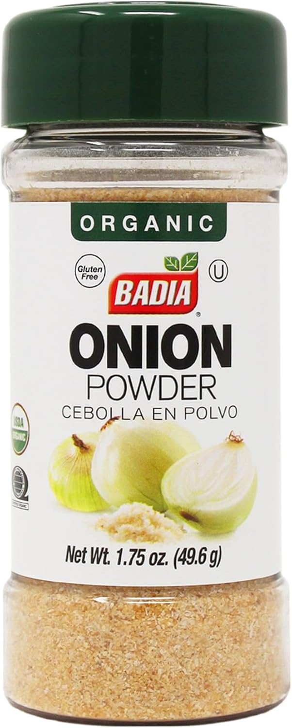Badia Organic Onion Powder 1.75 oz – Finely Ground Dehydrated Onion for Cooking, Seasoning & Marinades