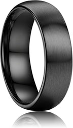 ORAZIO Stainless Steel Wedding Rings for Men Women 6mm 8mm Mens Wedding Band Sliver/Black/Gold Plated Brushed Matte Finish Surface High Polish Edge Mens Rings Engagement Promise Ring Comfort Fit 6-14