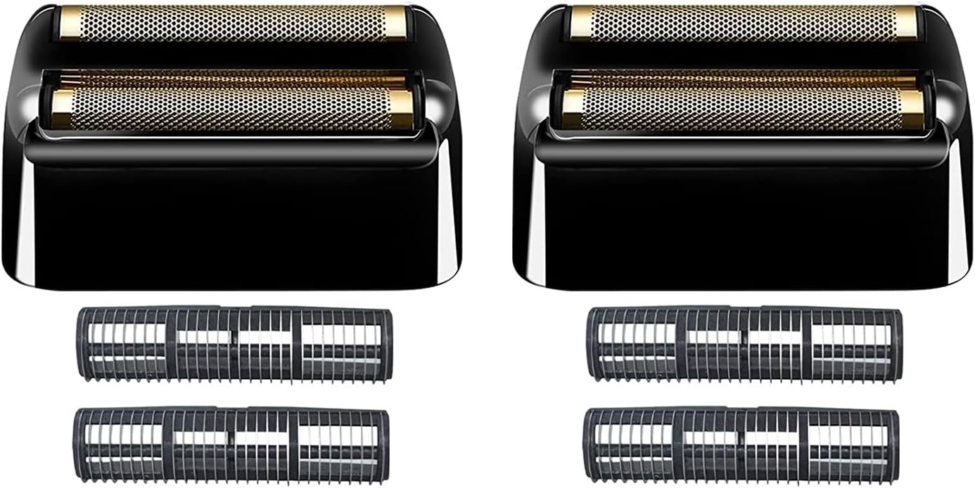 2Pack Shaver Replacement Foil and Cutters compatible with BaBylissPRO Double FXFS2 Metal shaver foil replacement (Black-2PCS)