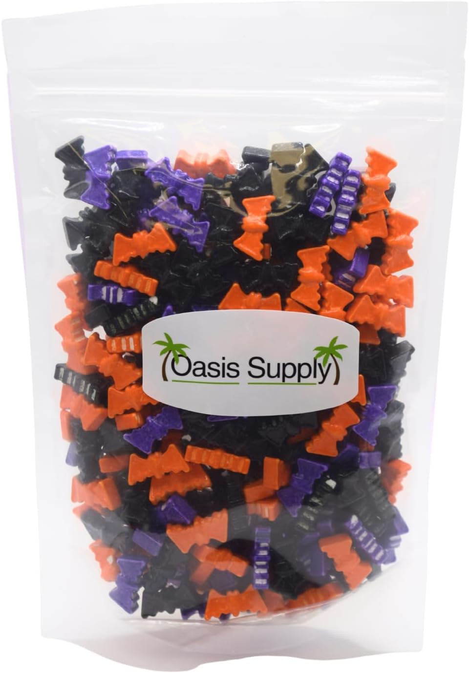 Oasis Supply, Halloween Cake Decorating, Cupcake Sprinkles, Cake Quins, and Edible Toppings, 200g - 7-ounce pouch, (Bat Sprinkles)
