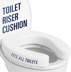 Vive Toilet Seat Riser Cushion for Seniors - Universal Fit - Raised Toilet Seat with High-Density Foam for Elongated & Standard - Firm Handle, Cushioned & Padded - Elevated Medical Handicap Lifter