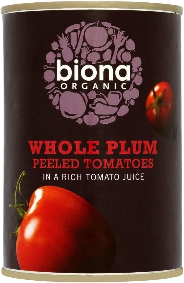 Biona Organic Whole Plum Peeled Tomatoes (400g) - Pack of 2