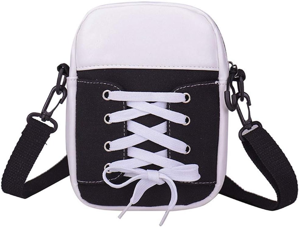 U Scinan Mini Lace-up Crossbody Purse Shoes Pattern Canvas Shoulder Bag Adjustable Casual Wallet Handbag
