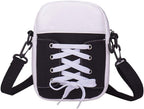 U Scinan Mini Lace-up Crossbody Purse Shoes Pattern Canvas Shoulder Bag Adjustable Casual Wallet Handbag